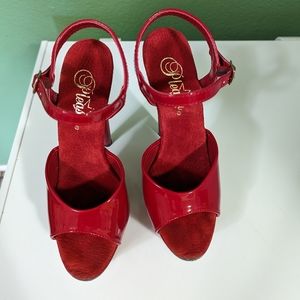 Red 7" pleaser heel